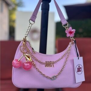 Juicy Couture Blush Pink Handbag with Gold Accents. ALL accessories included!